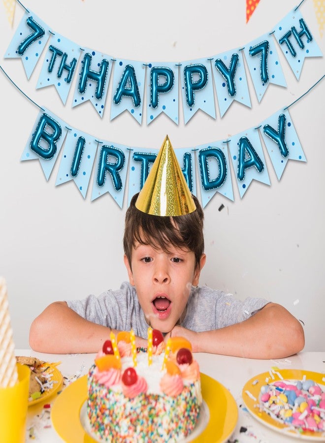 Wobbox 7th Happy Birthday Banner, 7th Happy Birthday Decoration Items (Blue) (FP4542) - Image 5